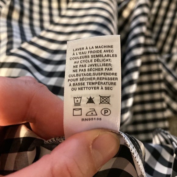 Lafayette 148 New York Revina Ruffle-Sleeve Poplin Plaid Blouse Large - Picture 14 of 14